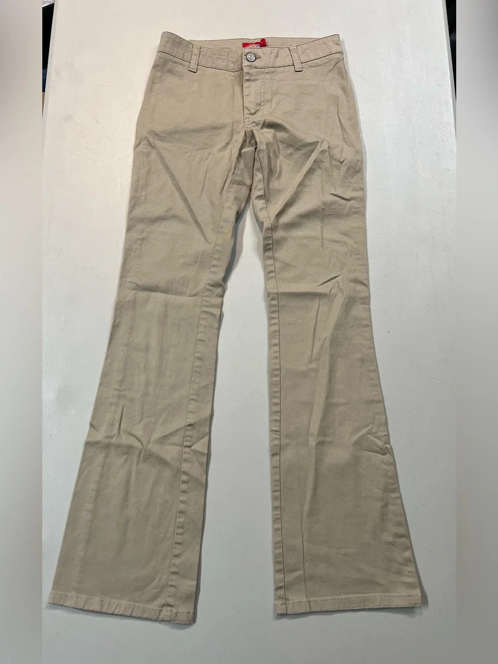 Dickies Women’s Size 1 Khaki Bootcut Flare Work Pants Tan